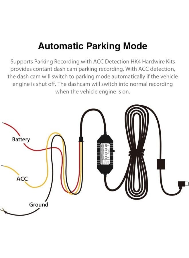 Viofo HK4 Dash Cam Hardwire Kit – USB-C Hardwire Kit for Dash Camera with Parking Mode & Low Voltage Protection - Image 2